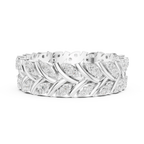 10K White Gold 0.38 CTW Marquise Moissanite Leaf Vine Eternity Band