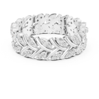 10K White Gold 0.38 CTW Marquise Moissanite Leaf Vine Eternity Band