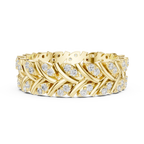 10K White Gold 0.38 CTW Marquise Moissanite Leaf Vine Eternity Band