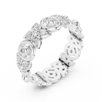 18K Gold 0.36 CTW VVS Moissanite Floral Eternity Band