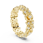 18K Gold 0.36 CTW VVS Moissanite Floral Eternity Band