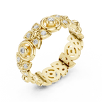 18K Gold 0.36 CTW VVS Moissanite Floral Eternity Band