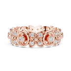 18K Gold 0.36 CTW VVS Moissanite Floral Eternity Band