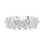 18K Gold 0.36 CTW VVS Moissanite Floral Eternity Band