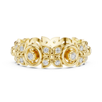18K Gold 0.36 CTW VVS Moissanite Floral Eternity Band