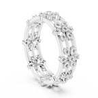 VVS1 Moissanite 0.46 CTW 10K White Gold Floral Filigree Wedding Band