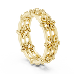 VVS1 Moissanite 0.46 CTW 10K White Gold Floral Filigree Wedding Band