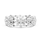VVS1 Moissanite 0.46 CTW 10K White Gold Floral Filigree Wedding Band