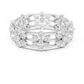 VVS1 Moissanite 0.46 CTW 10K White Gold Floral Filigree Wedding Band