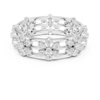 VVS1 Moissanite 0.46 CTW 10K White Gold Floral Filigree Wedding Band