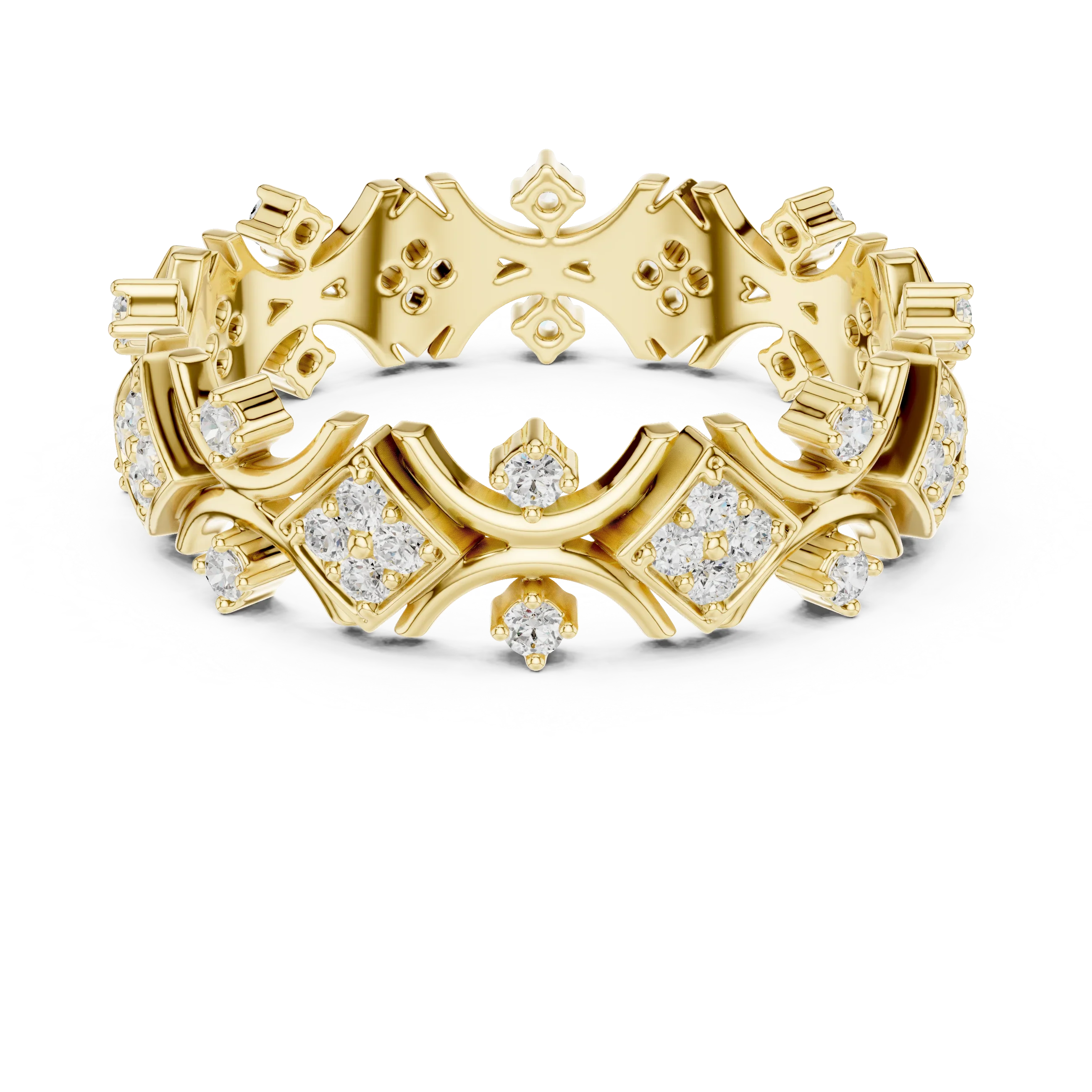 Vintage Art Deco 0.42 CTW 14K Gold D Color Lab Diamond Wedding Band