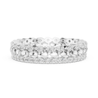 0.67 CTW VVS1 Moissanite 14K White Gold Leaf Design Wedding Band