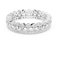 0.67 CTW VVS1 Moissanite 14K White Gold Leaf Design Wedding Band