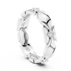 Mens 0.17 CTW Round 10K White Gold VVS1 Moissanite Engagement Diamond Ring