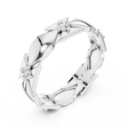 Mens 0.17 CTW Round 10K White Gold VVS1 Moissanite Engagement Diamond Ring