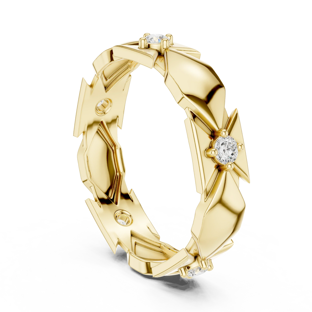 Mens 0.17 CTW Round 10K White Gold VVS1 Moissanite Engagement Diamond Ring