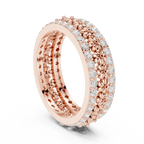 0.86 CTW 10K Gold VVS1 Moissanite Floral Eternity Wedding Band