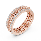 0.86 CTW 10K Gold VVS1 Moissanite Floral Eternity Wedding Band