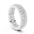 0.86 CTW 10K Gold VVS1 Moissanite Floral Eternity Wedding Band