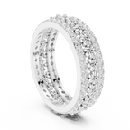 0.86 CTW 10K Gold VVS1 Moissanite Floral Eternity Wedding Band