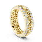 0.86 CTW 10K Gold VVS1 Moissanite Floral Eternity Wedding Band