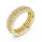 0.86 CTW 10K Gold VVS1 Moissanite Floral Eternity Wedding Band