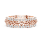 0.86 CTW 10K Gold VVS1 Moissanite Floral Eternity Wedding Band