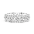 0.86 CTW 10K Gold VVS1 Moissanite Floral Eternity Wedding Band