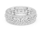 0.86 CTW 10K Gold VVS1 Moissanite Floral Eternity Wedding Band
