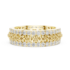 0.86 CTW 10K Gold VVS1 Moissanite Floral Eternity Wedding Band