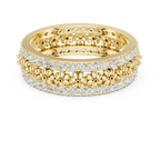 0.86 CTW 10K Gold VVS1 Moissanite Floral Eternity Wedding Band