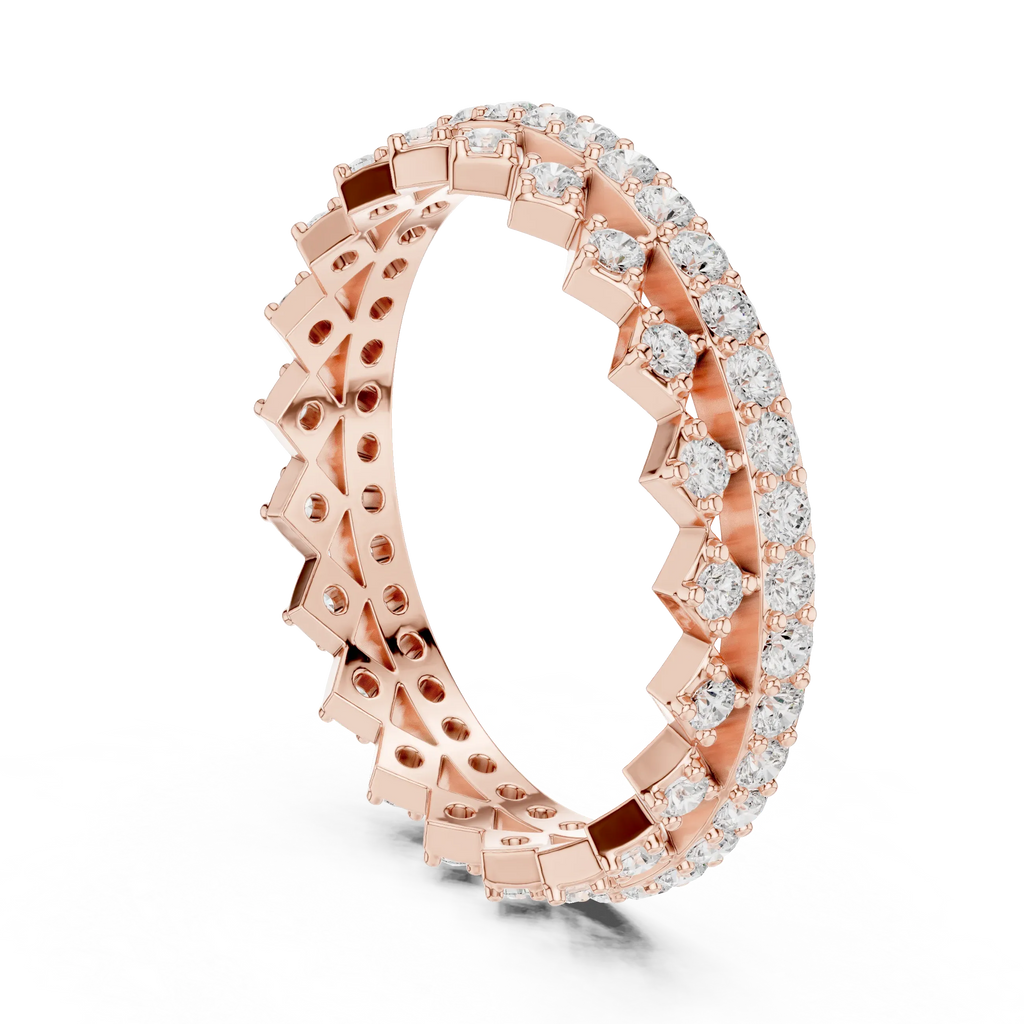 10K Gold VVS1 Moissanite Fancy Wedding Eternity Band