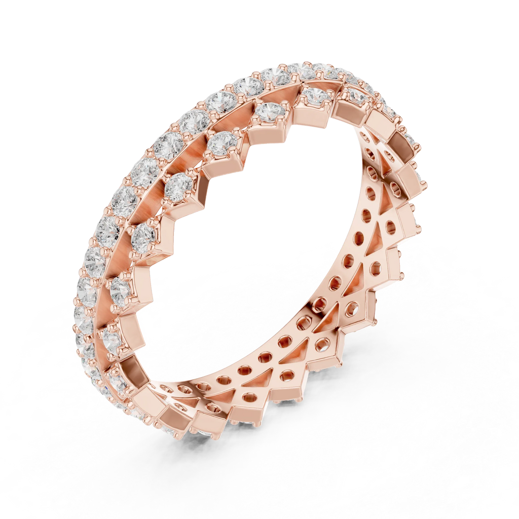 10K Gold VVS1 Moissanite Fancy Wedding Eternity Band