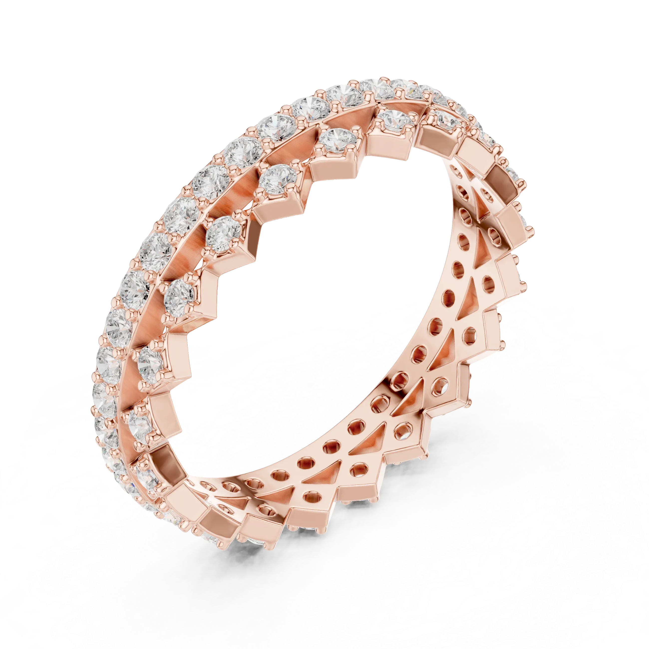 10K Gold VVS1 Moissanite Fancy Wedding Eternity Band
