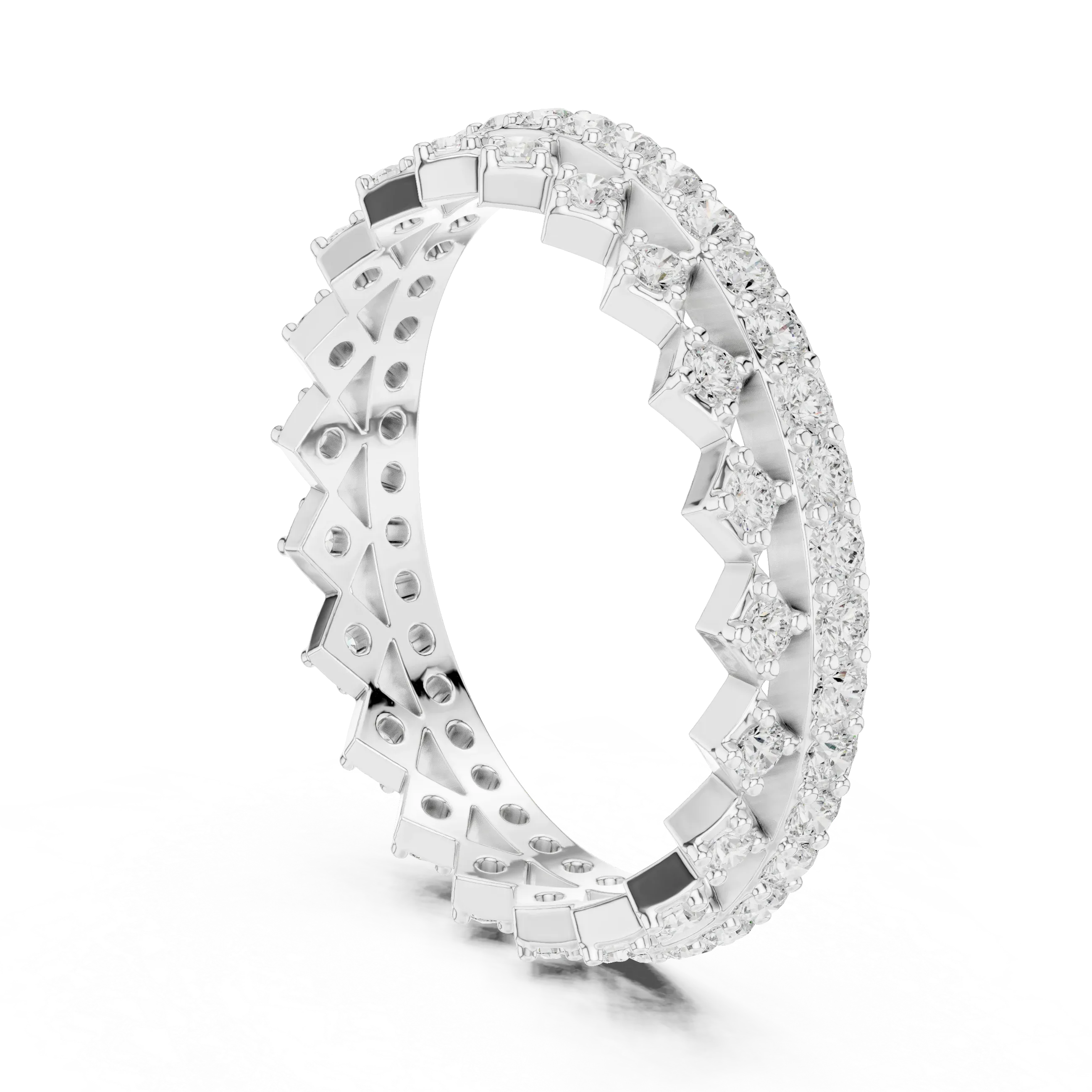 10K Gold VVS1 Moissanite Fancy Wedding Eternity Band