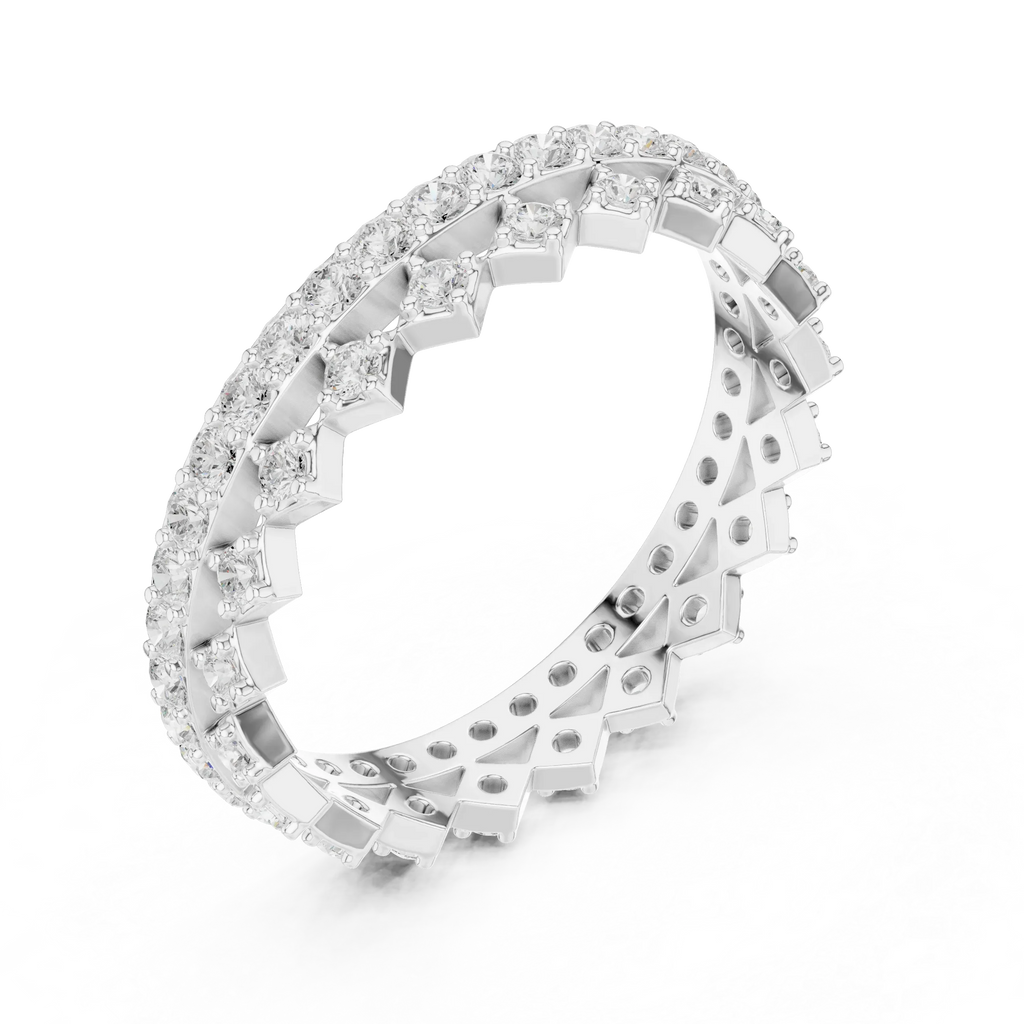 10K Gold VVS1 Moissanite Fancy Wedding Eternity Band