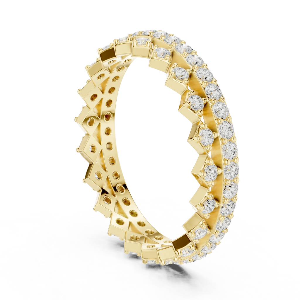 10K Gold VVS1 Moissanite Fancy Wedding Eternity Band