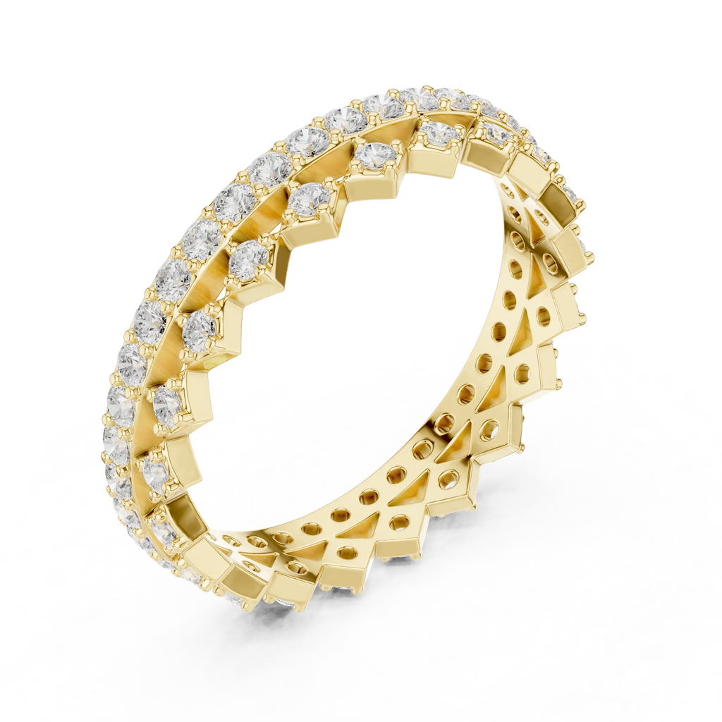 10K Gold VVS1 Moissanite Fancy Wedding Eternity Band