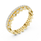 10K Gold VVS1 Moissanite Fancy Wedding Eternity Band