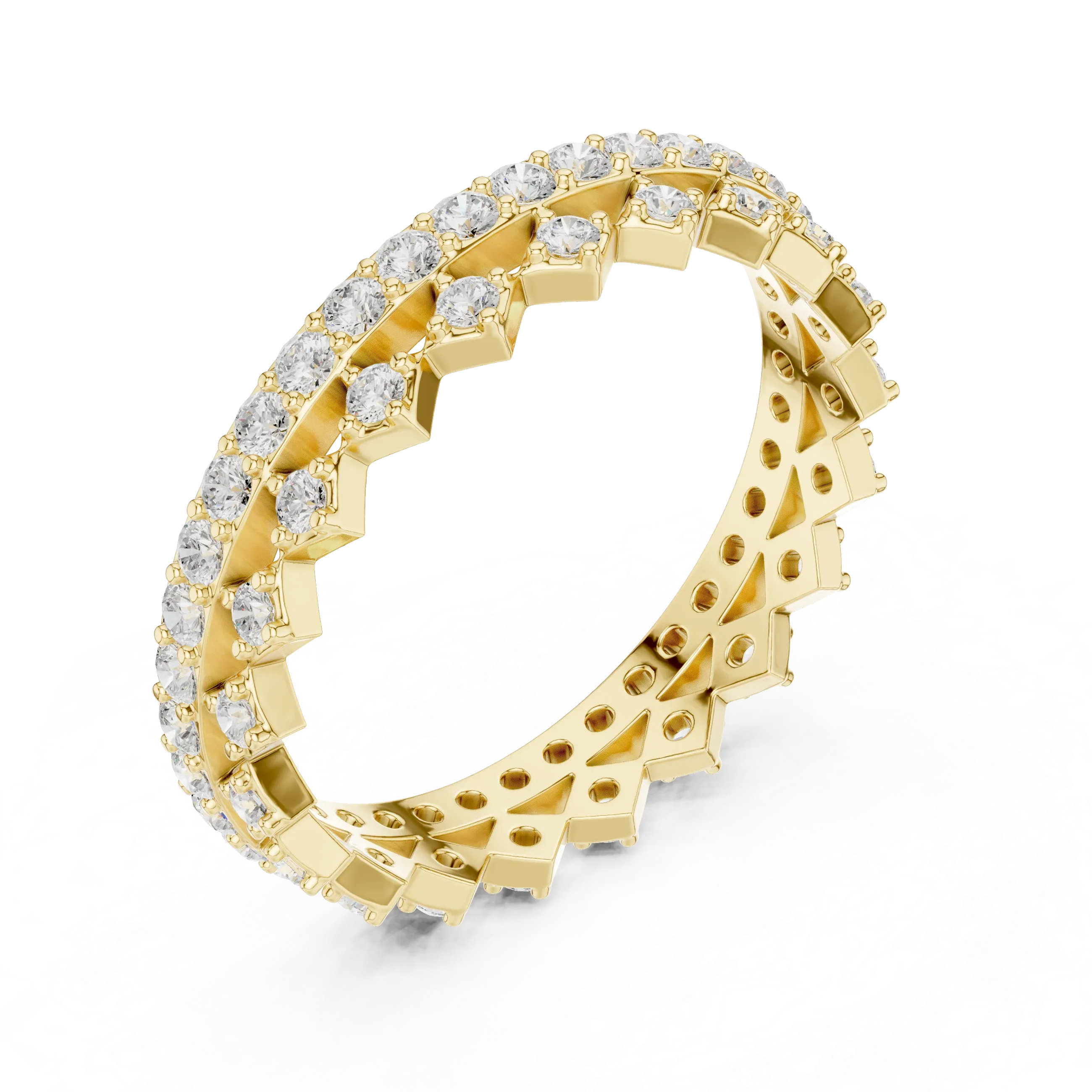 10K Gold VVS1 Moissanite Fancy Wedding Eternity Band