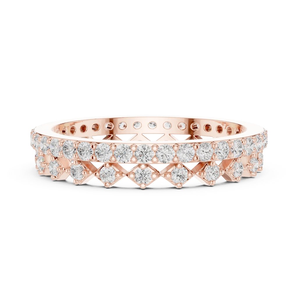 10K Gold VVS1 Moissanite Fancy Wedding Eternity Band