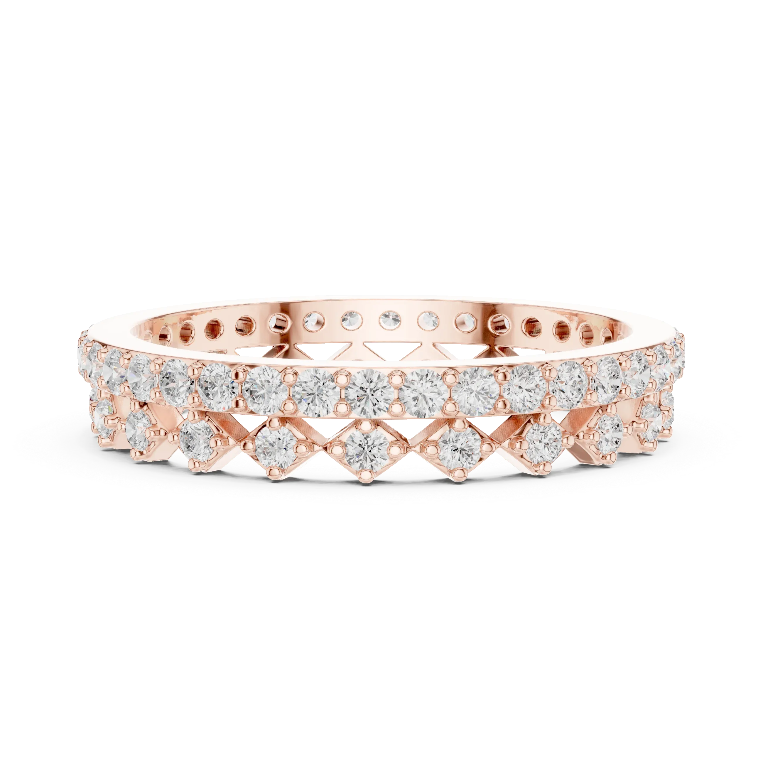 10K Gold VVS1 Moissanite Fancy Wedding Eternity Band