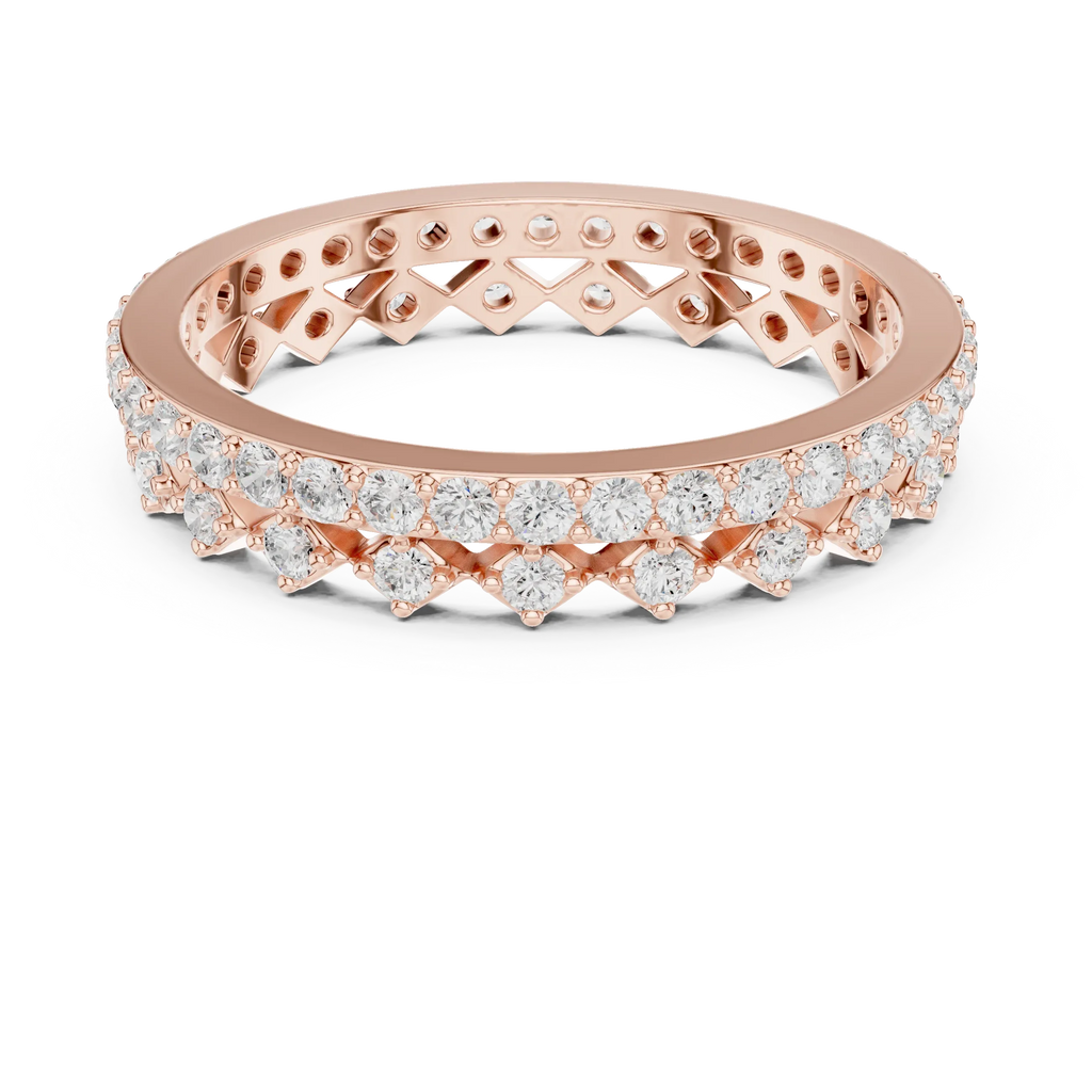 10K Gold VVS1 Moissanite Fancy Wedding Eternity Band