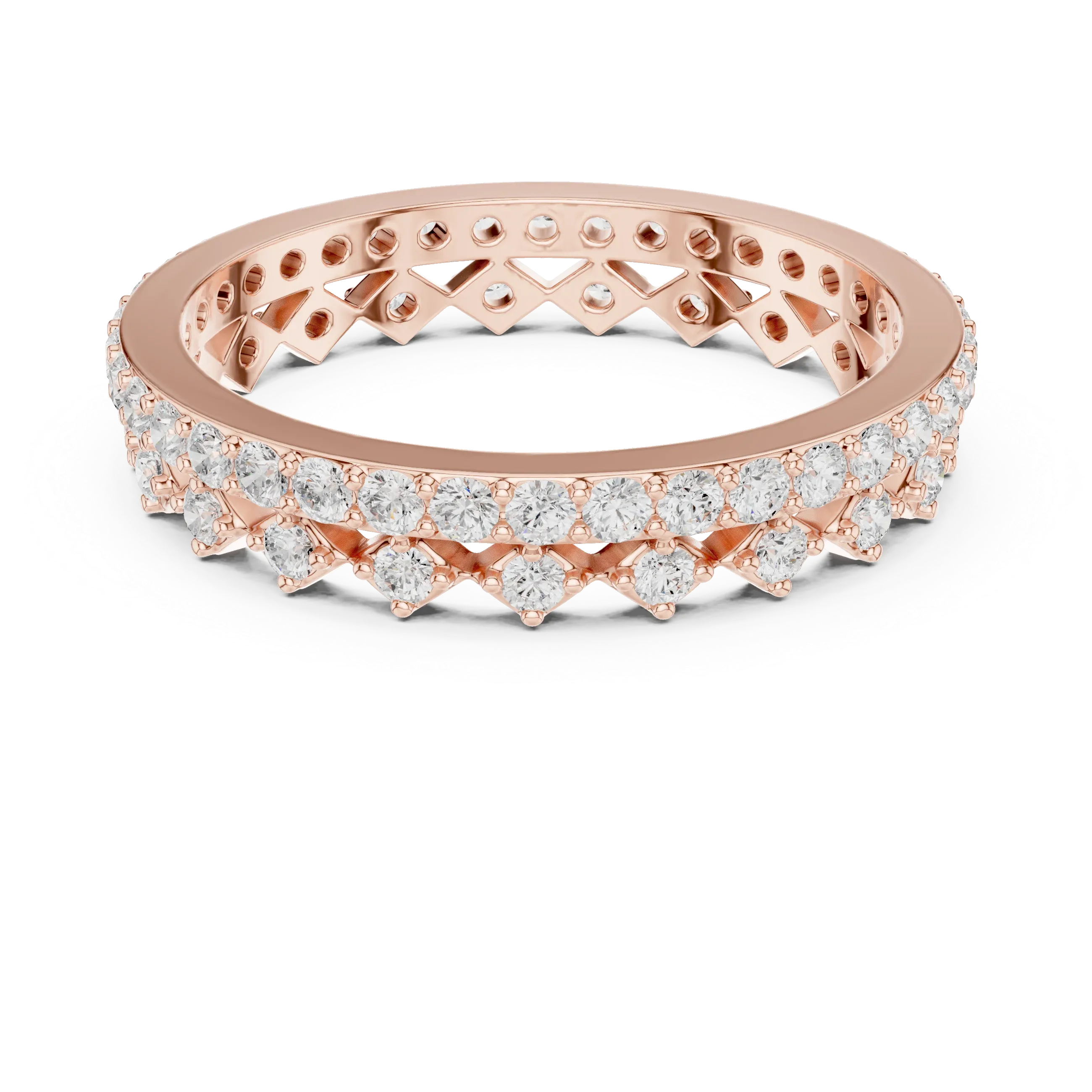 10K Gold VVS1 Moissanite Fancy Wedding Eternity Band