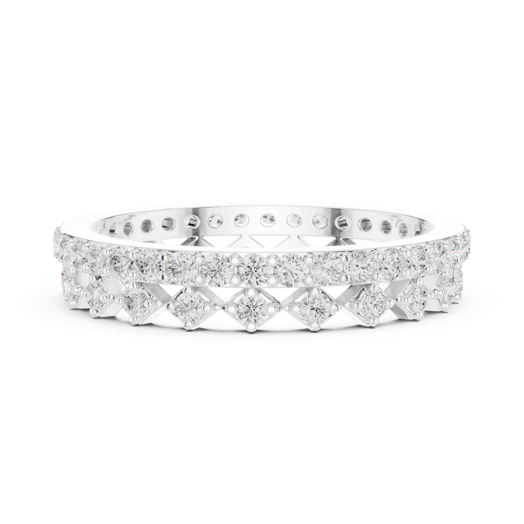 10K Gold VVS1 Moissanite Fancy Wedding Eternity Band
