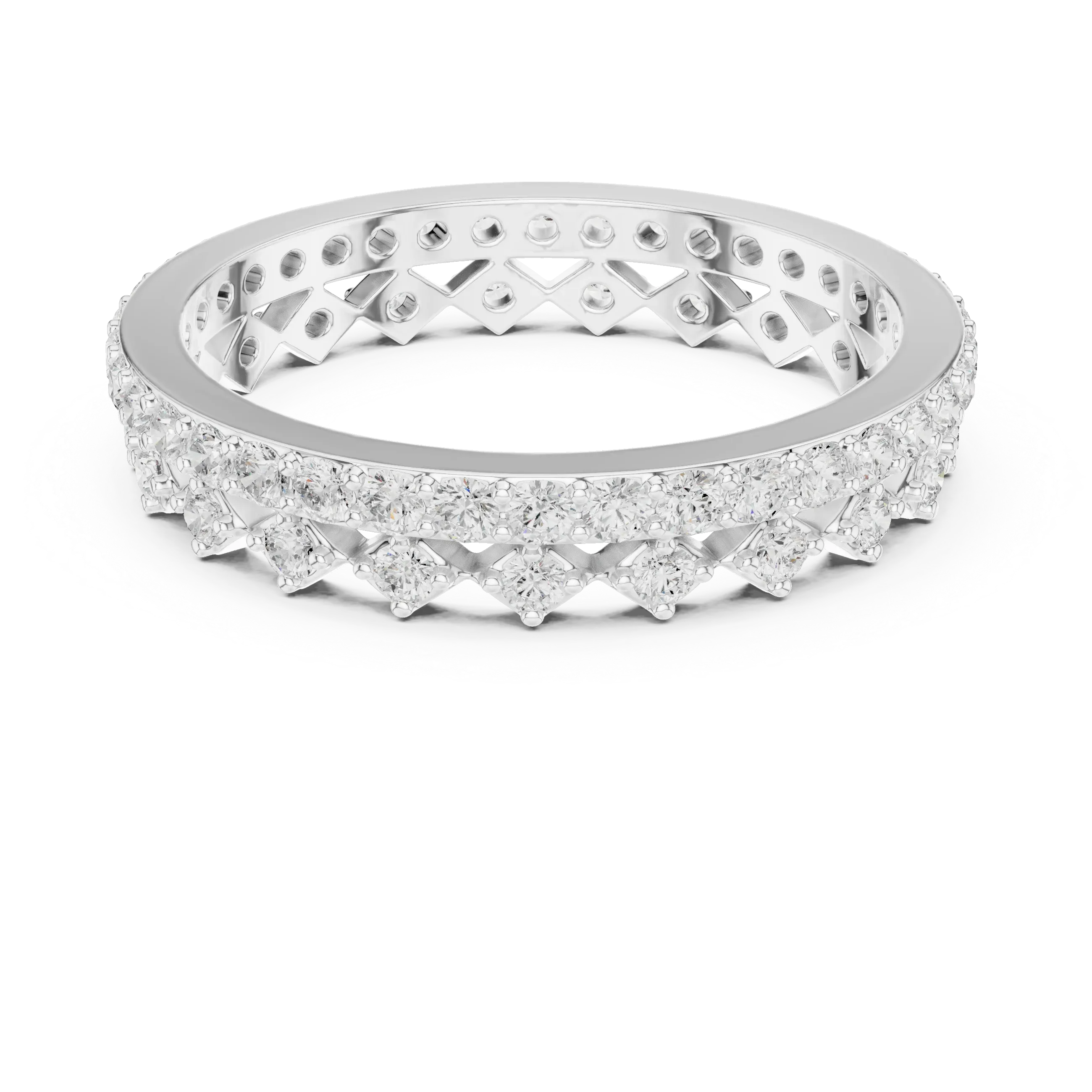 10K Gold VVS1 Moissanite Fancy Wedding Eternity Band