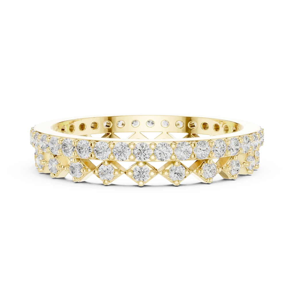 10K Gold VVS1 Moissanite Fancy Wedding Eternity Band