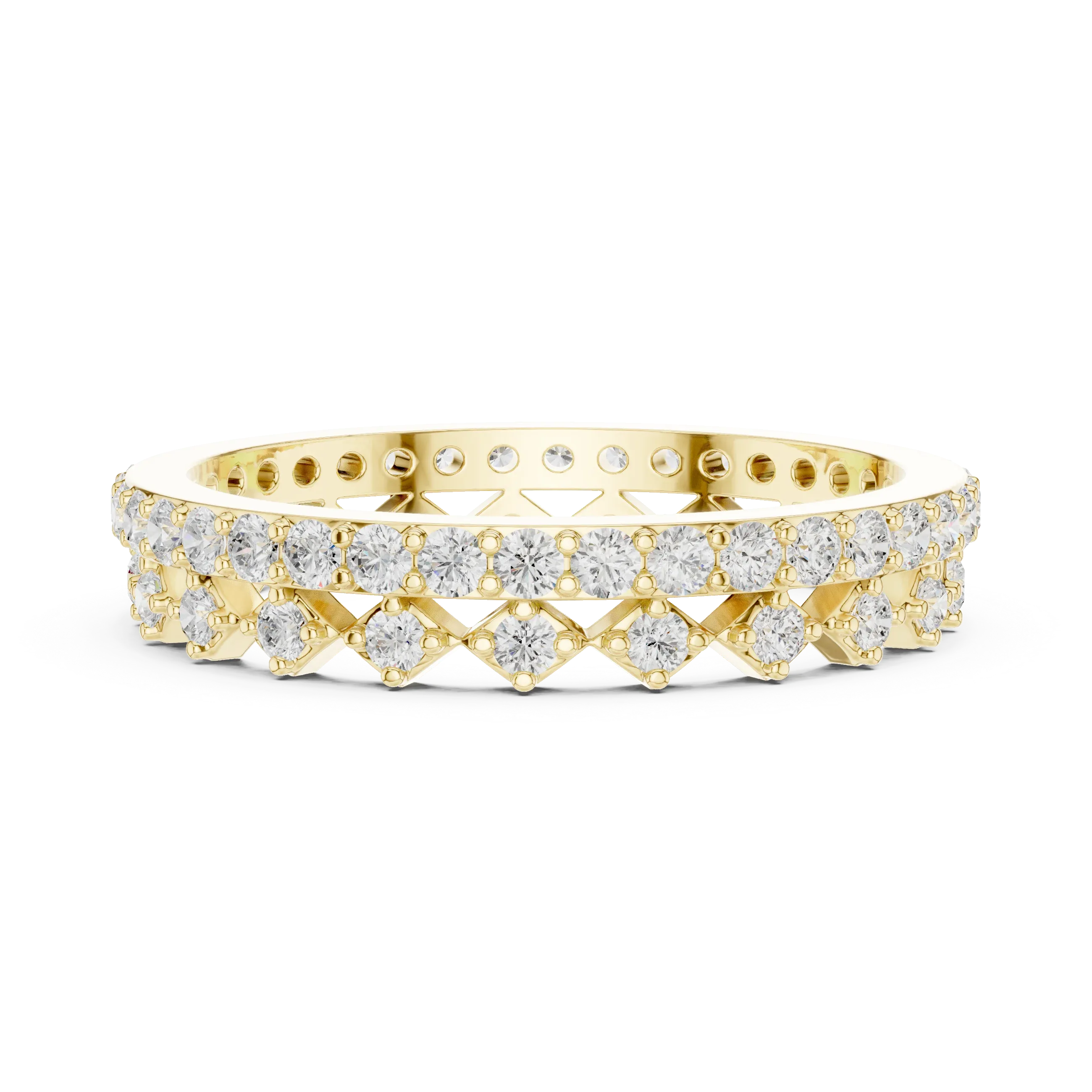 10K Gold VVS1 Moissanite Fancy Wedding Eternity Band