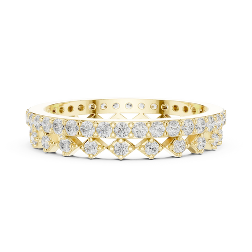 10K Gold VVS1 Moissanite Fancy Wedding Eternity Band