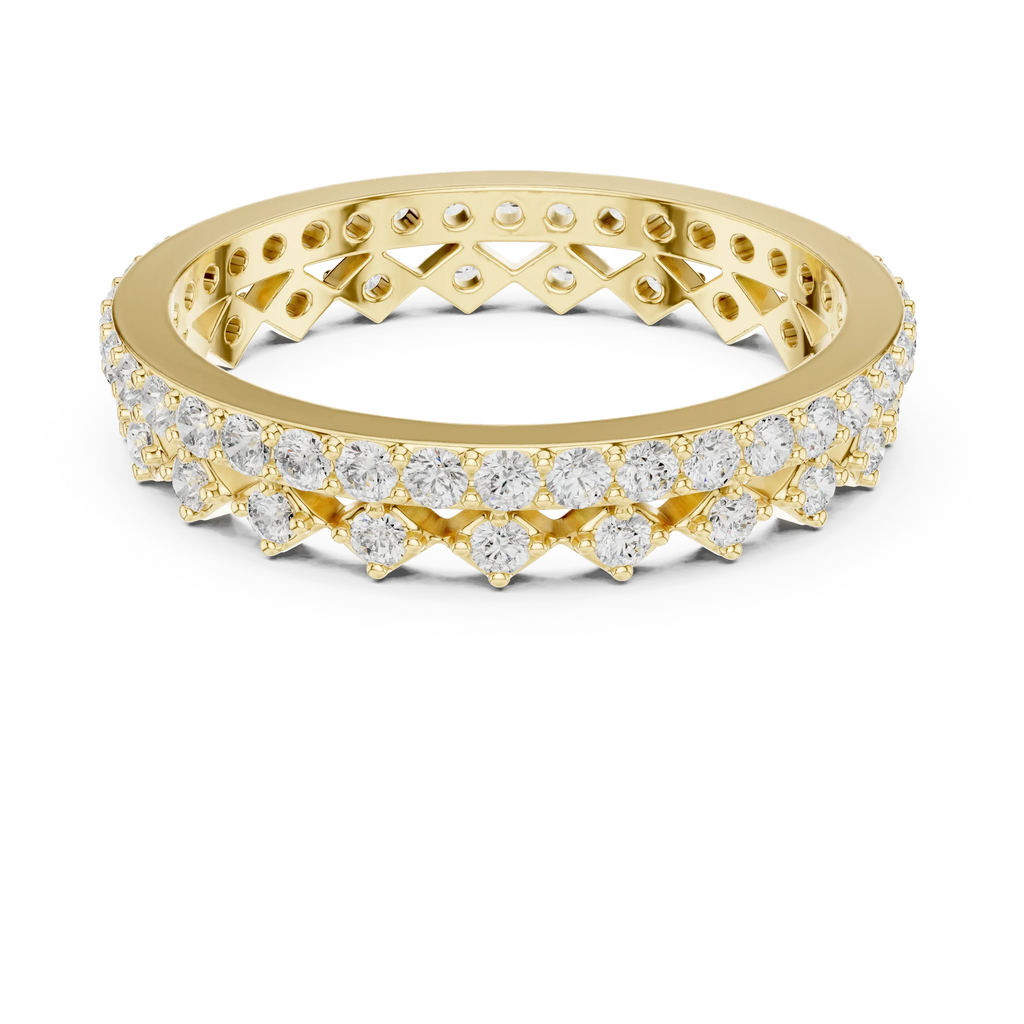 10K Gold VVS1 Moissanite Fancy Wedding Eternity Band